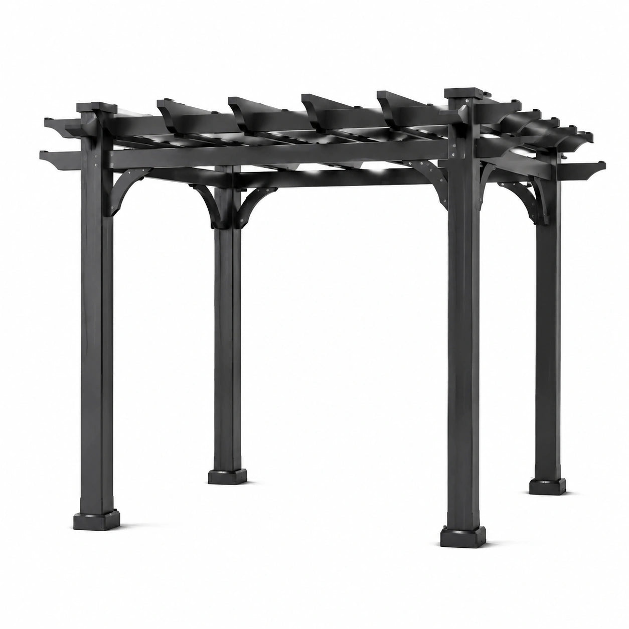 Pergola en aluminium noir avec revêtement résistant 300x300 cm