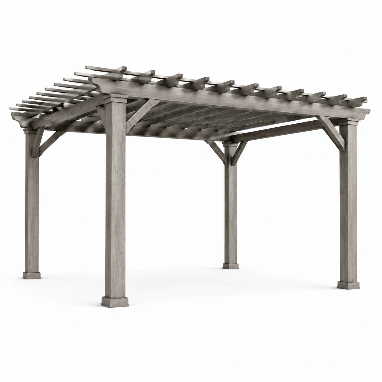 Pergola en bois massif gris clair 400x300x250cm