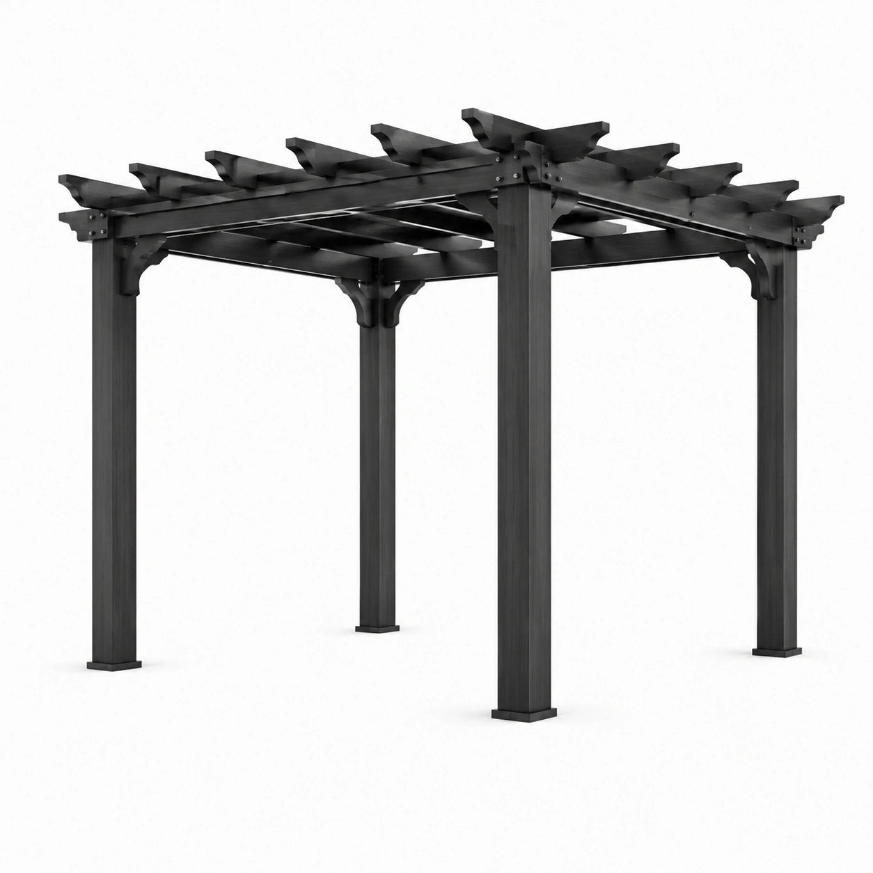 Pergola de jardin en métal noir 300x300x240 cm
