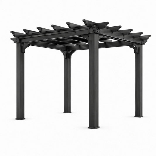 Pergola de jardin en métal noir 300x300x240 cm