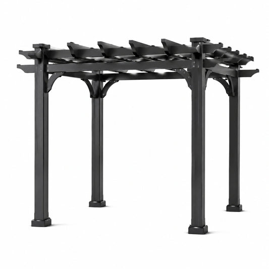 Pergola en aluminium noir avec revêtement résistant 300x300 cm