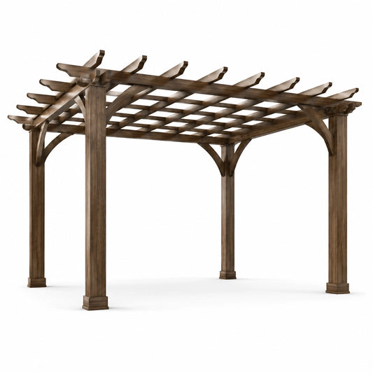 Pergola en bois robuste marron 300 cm x 300 cm x 250 cm
