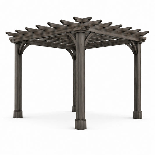 Pergola en bois traité 300x300 cm marron foncé