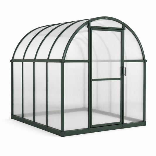 Serre de jardin en polycarbonate cadre en aluminium vert