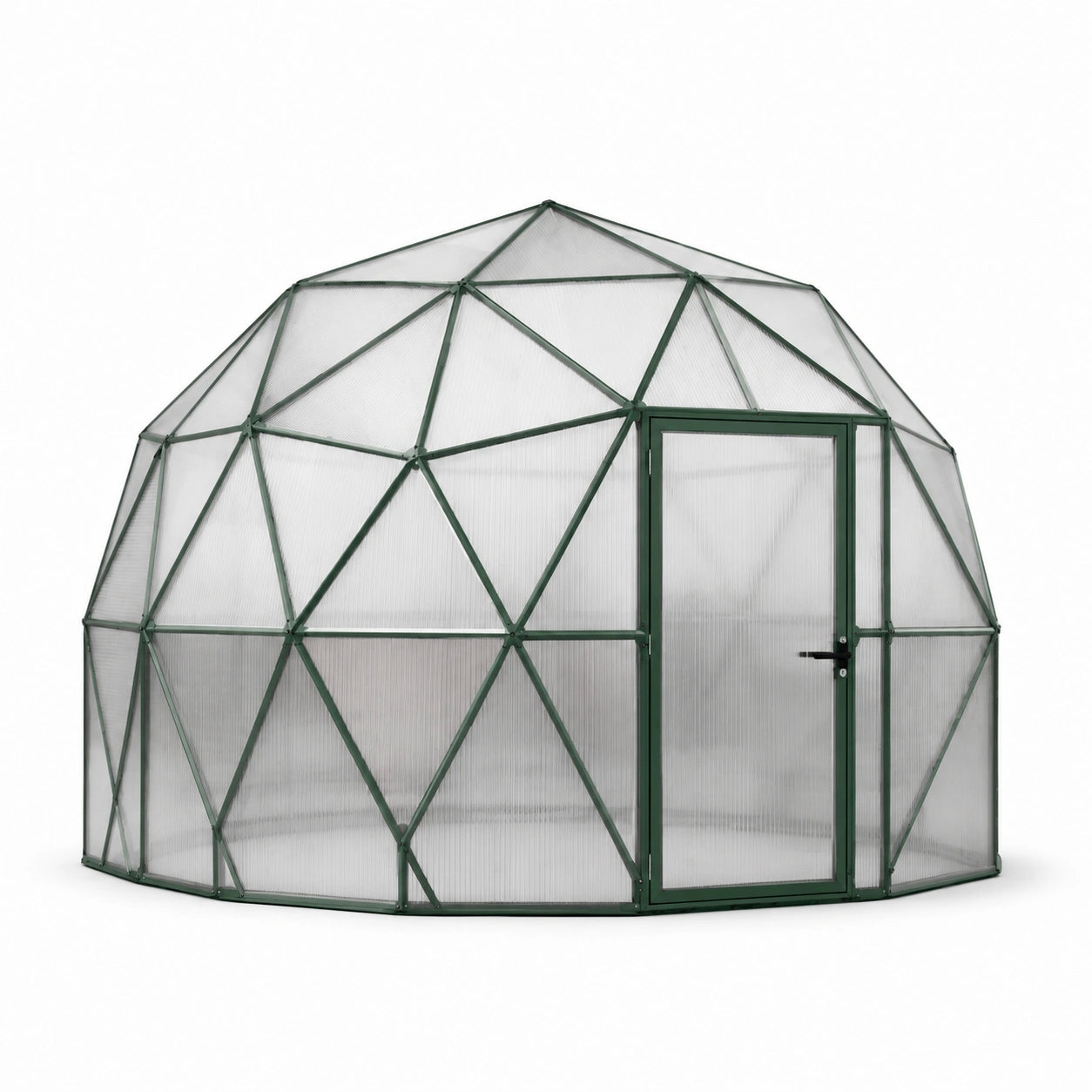 Serre Géodésique en Métal et Polycarbonate 4 mm Vert