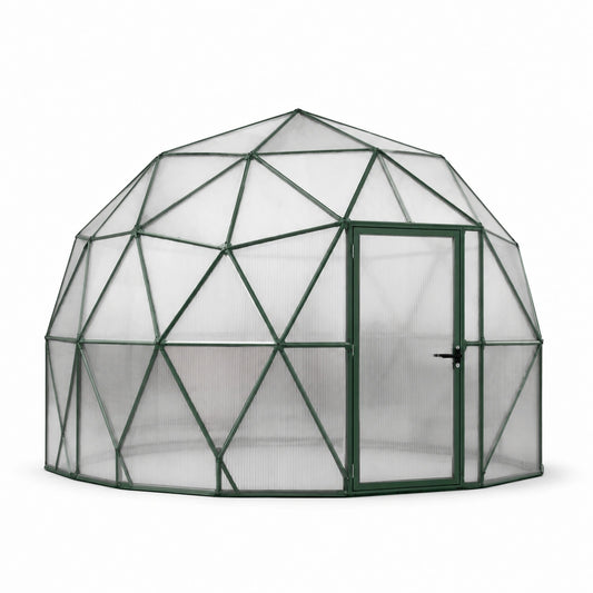 Serre Géodésique en Métal et Polycarbonate 4 mm Vert