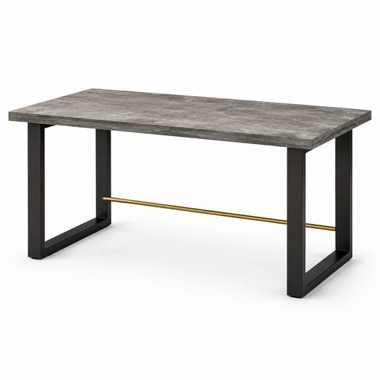 Table rectangulaire en MDF et acier gris 180x90 cm