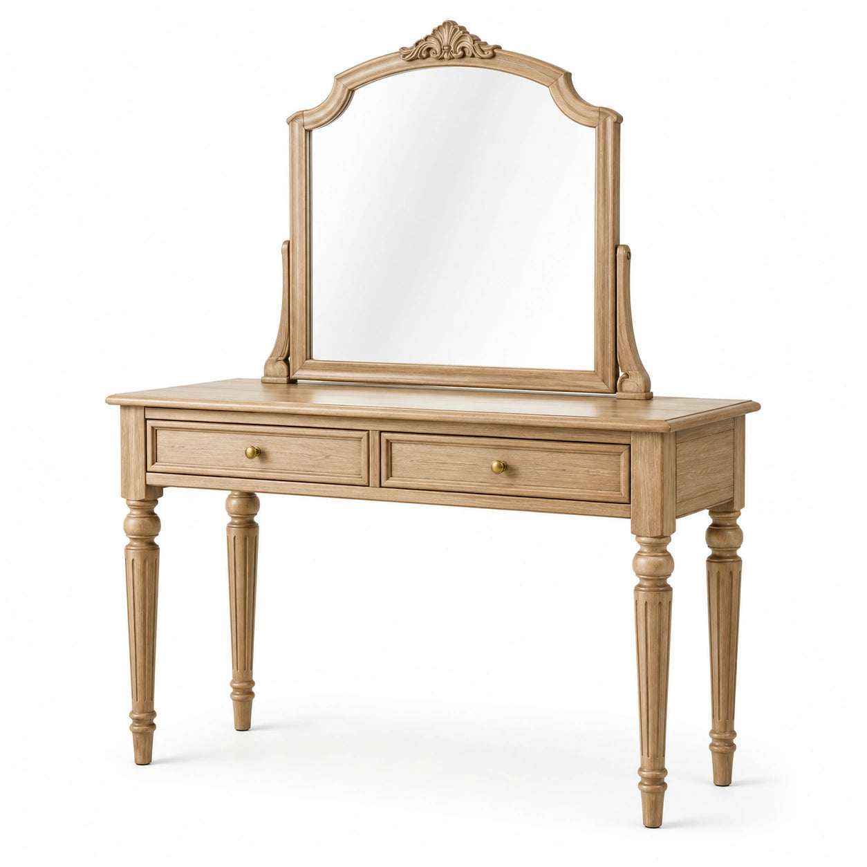 Coiffeuse en bois avec miroir et tiroirs 120x50x145 cm