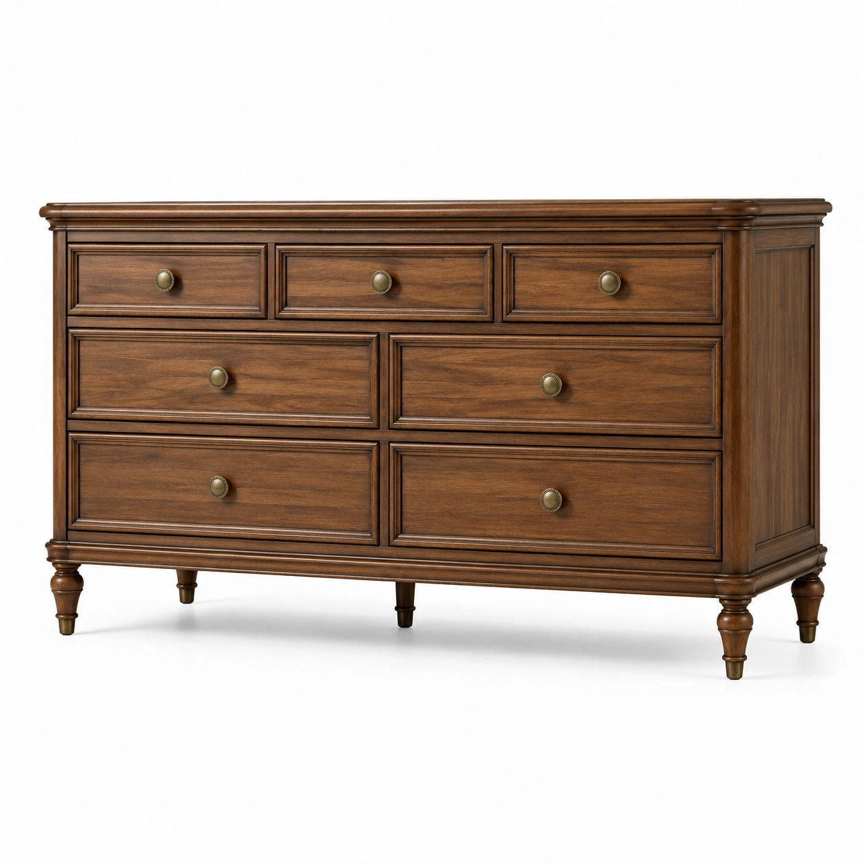 Commode en bois avec 7 tiroirs en noyer